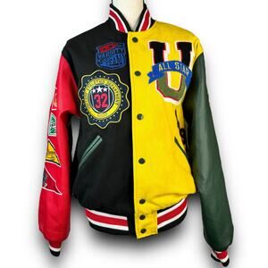 Smoke Rise All Star Varsity Bomber Color Block Jacket Streetwear Patches Size XS